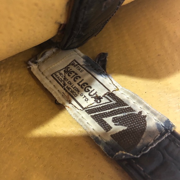 Siete Legas Cowboy Western Boots made in Mexico Leather Men’s Size 9 Black - Picture 11 of 16